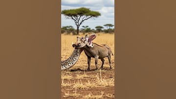 Will the python manage to swallow the warthog in one bite #wildlife #python #nature