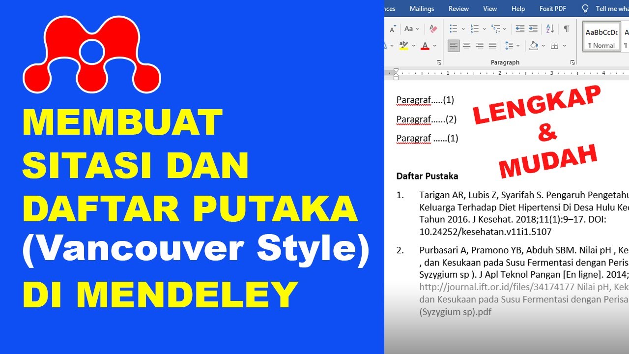 Cara Membuat Sitasi Vancouver dengan Mendeley | Daftar Pustaka Format