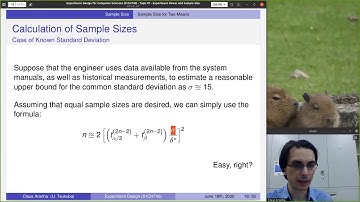 Experiment Design for CS, Lecture 7, Part 2: Sample Size Calculation