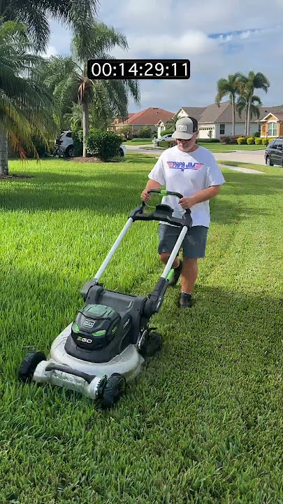 How Long Will It Run? Ego 22' Aluminum Deck Mower 10 ah Battery #mowing #battery #ego