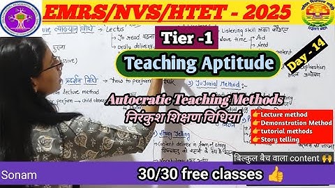 Types of Autocratic Teaching Methods | Lecture/demonstration/tutorial/story telling methods | EMRS |