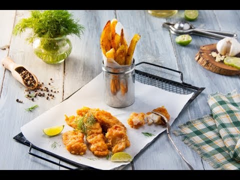 أصابع السمك المقلية مع البطاطس (فيش اند شيبس)