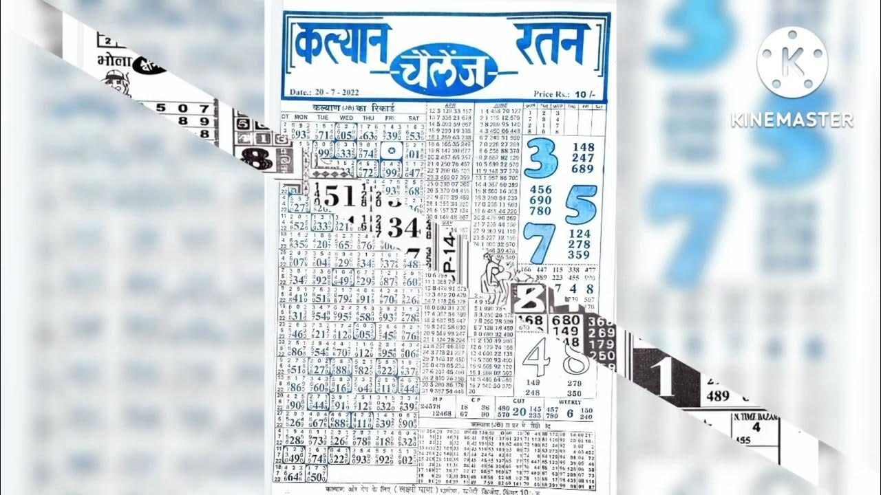 2072022 Jay Maa Chart Aaj Ka Kalyan Chart Bholaram Chart