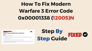 Error Code 0x00001338 in COD: Modern Warfare 2