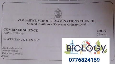 Zimsec Nov 2024, Combined Science Paper 2, Section B solutions #7 - #9