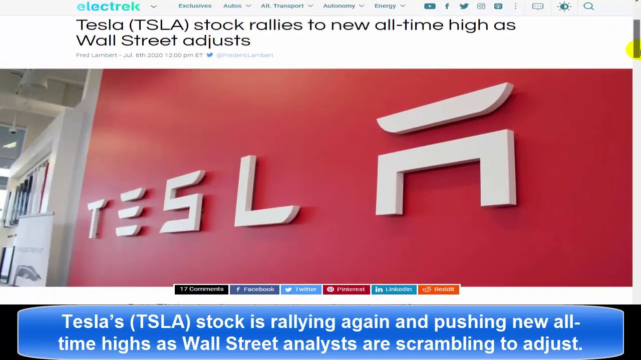 Tesla’s TSLA stock is rallying again and pushing new all time highs ...