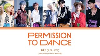 BTS (방탄소년단) - Permission To Dance (color coded lyrics EN/BG)