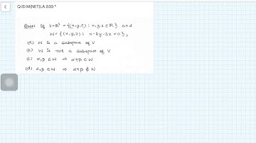 Linear Algebra (vector subspaces) Question UGC NET (Q.ID. M(NET)LA.030)