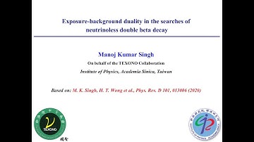 Exposure background duality in the searches of neutrinoless double beta decay-Manoj Singh -TAUP2021