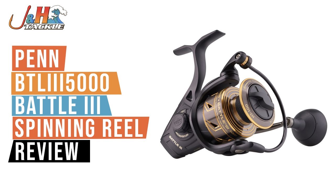 PENN Battle Spinning Reel Kit, Size 5000, Includes Reel Cover and Spare  Anodized Aluminum Spool, Right/Left Handle Position, HT-100 Front Drag  System Battle Reel 6000