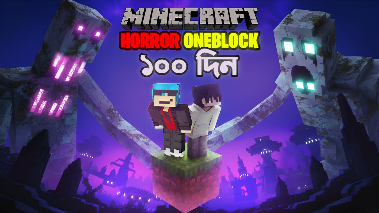 I Survived 100 Days in ONE BLOCK Horror Minecraft