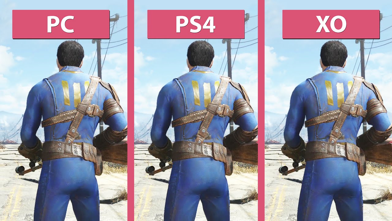 Fallout 4 – PC vs. PS4 vs. Xbox One Graphics Comparison [FullHD][60fps] 