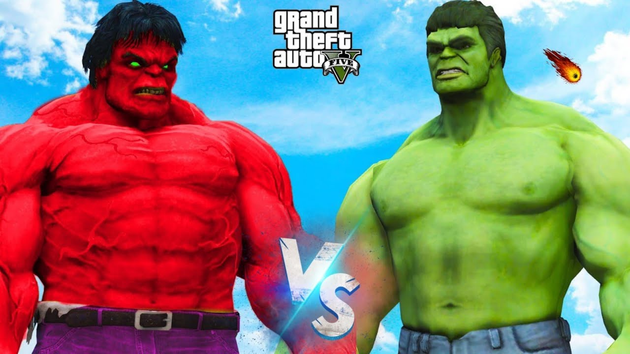 GREEN HULK Vs RED HULK EPIC BATTEL IN GTA 5 - YouTube