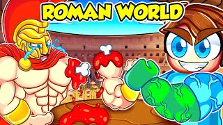 I BEAT *NEW* ROMAN WORLD in ROBLOX ARM WRESTLE SIMULATOR