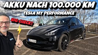 Tesla Batterie Check nach 100 Tkm! Model Y Performance Gebrauchtwagen Check. Degradation E Auto.