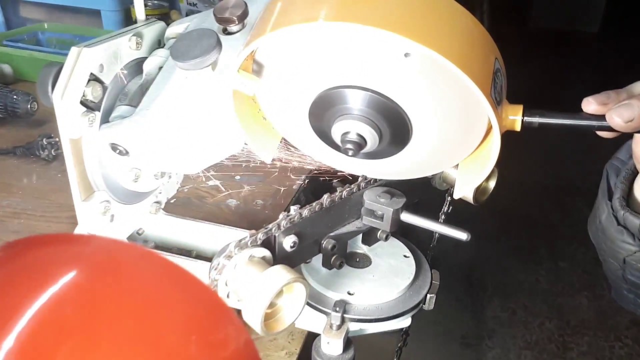 Заточка цепей бензопил на станке Мотор Сич СЗ-150 - YouTube