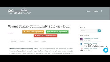 Secured Visual Studio Community 2015 on Win 2016 Deploy on Azure , AWS and Google Cloud Platform.