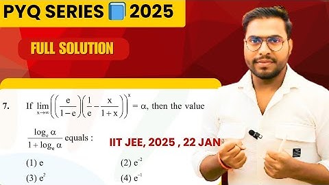 JEE Main 2025 | 22 Jan Shift 2 | Limits Question Solution | Exponential Concept in 1 Minute