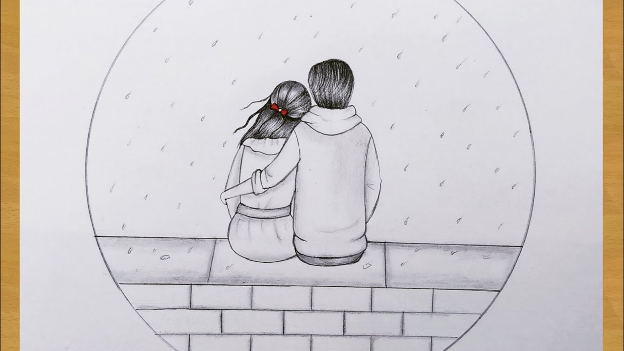 Pencil Drawing & Paper Quilling Art - Love is when you sit beside someone  doing nothing and feel perfectly happy . . . . . . . #coupledrawing #drawing  #art #couple #illustration #