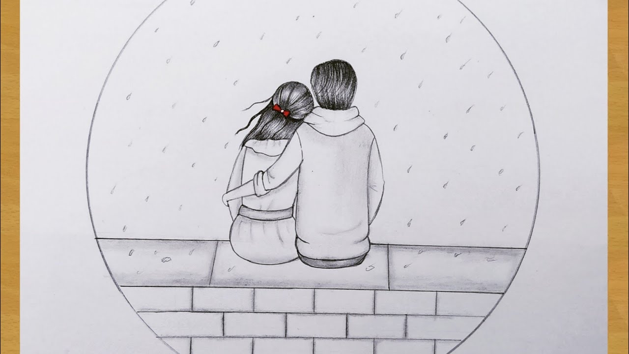 Cute Couple Drawing Step By Step  How To Draw Romantic Couple Drawing  Easy  Drawing  YouTube