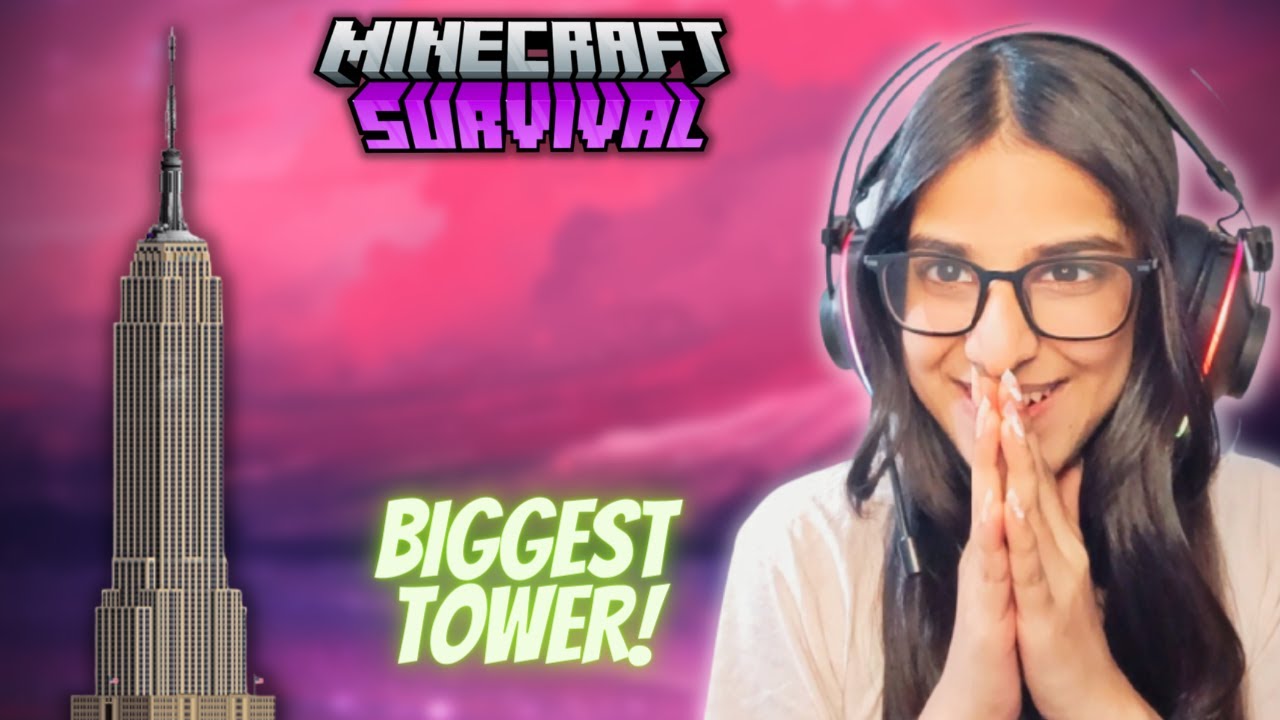i-made-the-biggest-tower-in-my-survival-world-minecraft-youtube