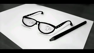 تعلم كيفية|| رسم نظاره ثلاثي الابعاد ||3D سهل للمبتدئين