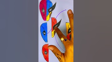 Deadpool face puzzle challenge #art #deadpoolart #shots