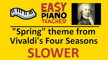 🎹 EASY piano: "Spring" theme from Four Seasons keyboard tutorial SLOW (Vivaldi) by #EPT
