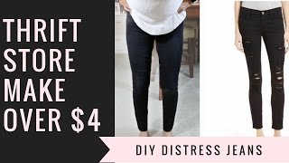 DIY Distress Denim - $4 vs $200 Department Store