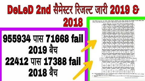 Deled 2nd Semester 2019 Result out|deled 2nd Sem back Paper 2018 Result Decelearad/Deled result News