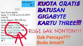 Jebol!! Kuota Gratis Hingga Ratusan GB Kartu Three,.. Gak percaya???