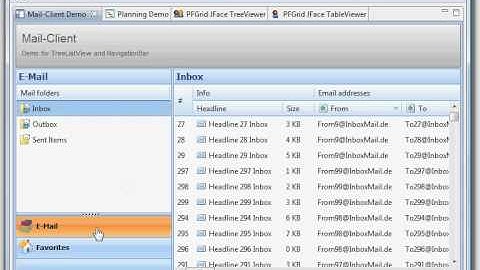 Outlook Navigation PFGrid Eclipse SWT