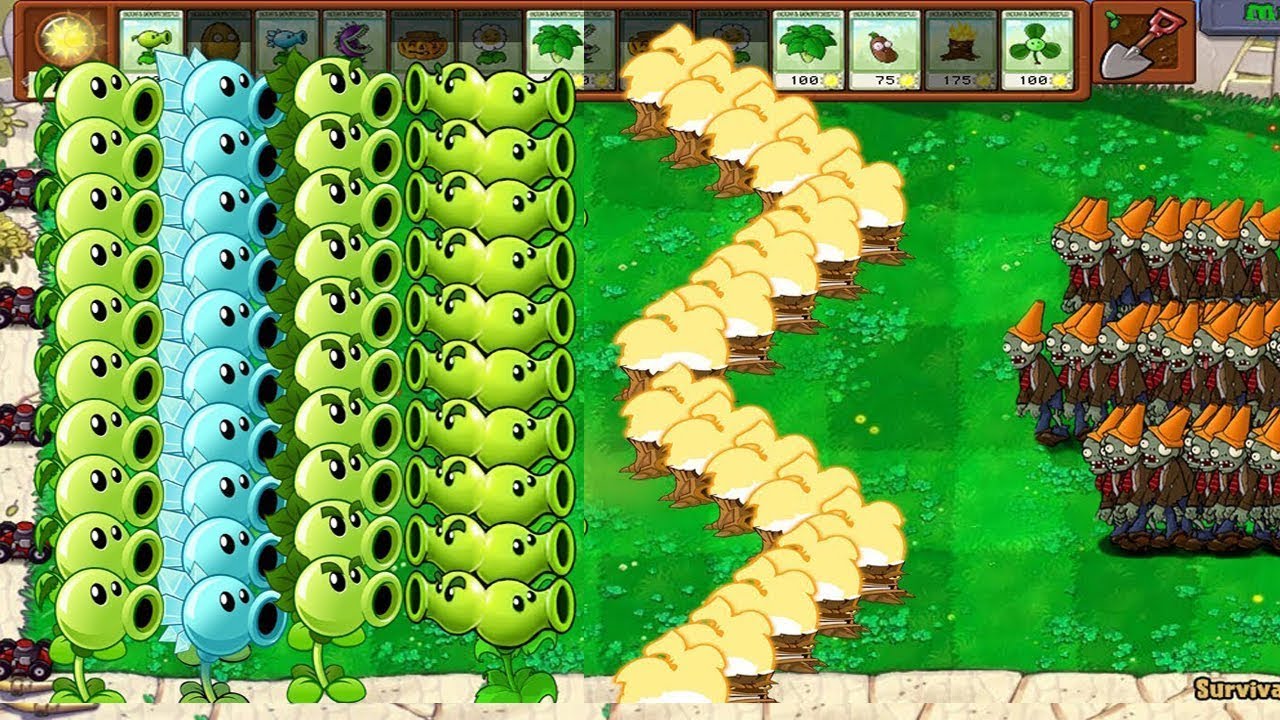 Plants vs Zombies Hack 999 Conehead Zombie vs All Pea PvZ 2 Pak - YouTube