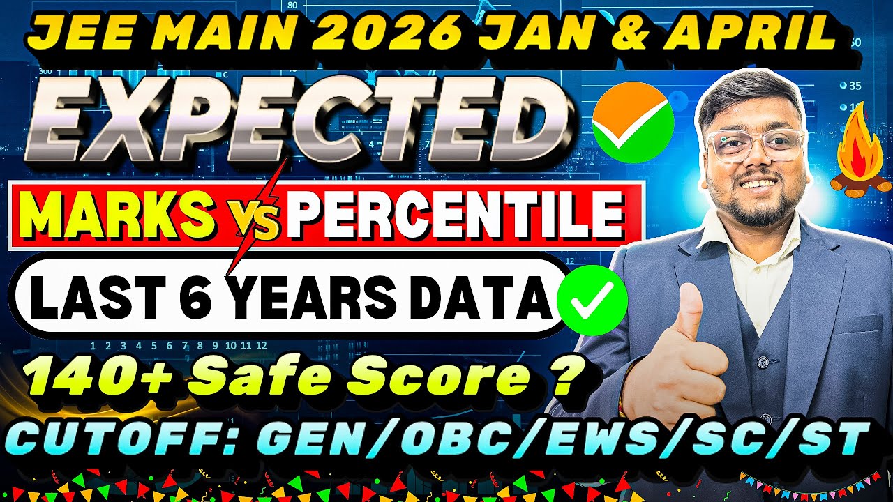 JEE Main 2026 Expected Marks vs Percentile 🤯 | JEE Main Safe Score 2026 ...