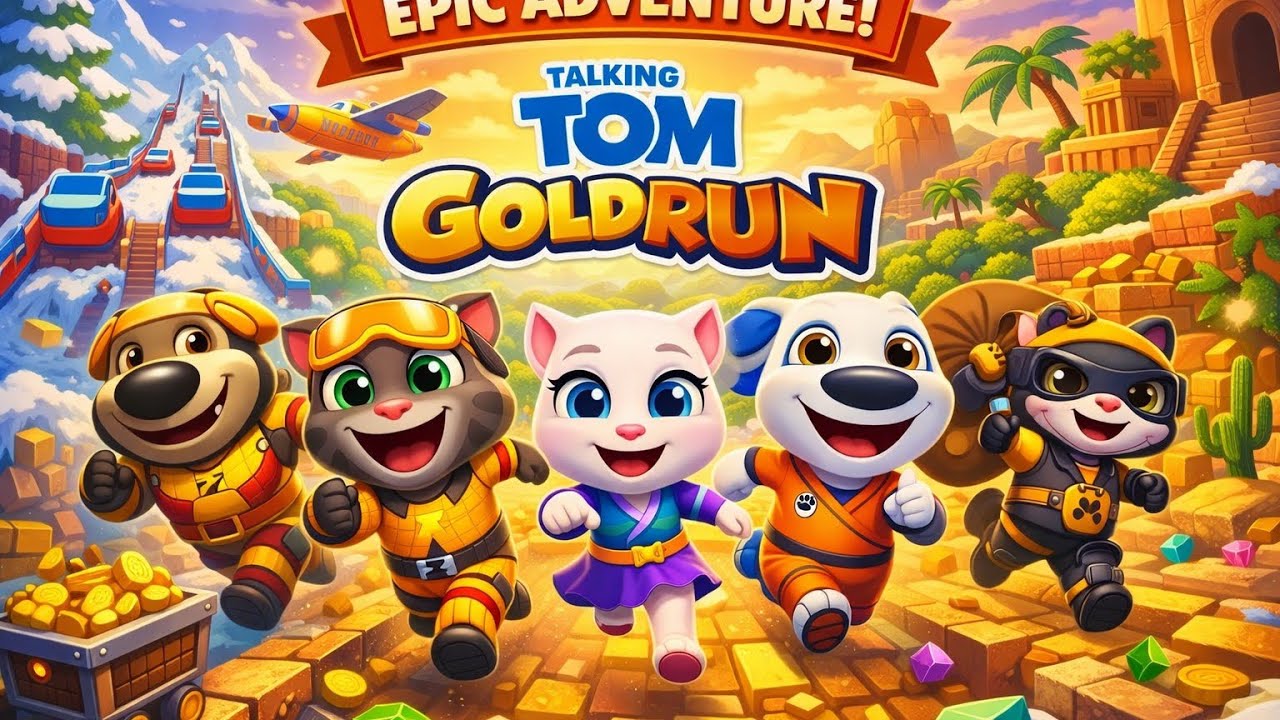 New Gameplay Epic Adventure Talking Tom gold run and Tom rush new world unlocked.......
