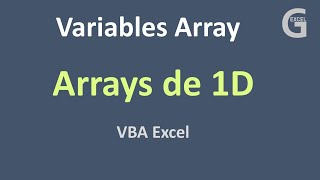 ā
1D Array Variables in Excel VBA