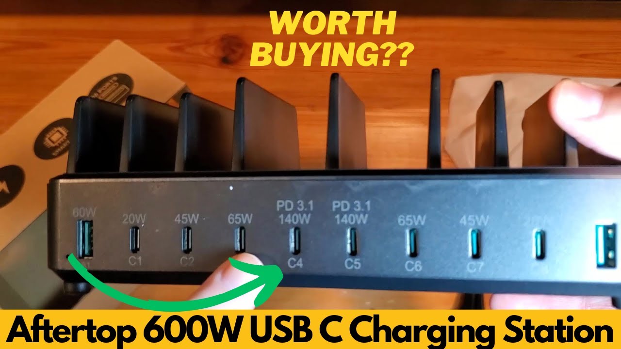 Aftertop 600W USB C Charging Station for Multiple Devices, 10 Ports PD3 1 140W PPS 45W - Worth It?