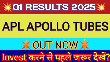 Apl Apollo Tubes Q1 Results 2025 🔴 Apl Apollo Result 🔴 Apl Apollo Tubes Ltd Share 🔴 Apl Apollo Share