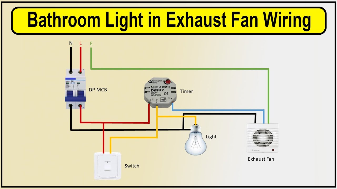 How to Make Bathroom Light in Exhaust Fan Wiring Diagram | Bathroom fan ...