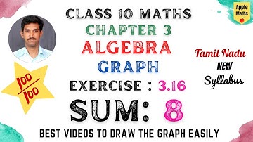 Class 10 | Maths | Chapter 3 | Algebra | Quadratic Graph | Exercise 3.16 | Sum 8 | TN