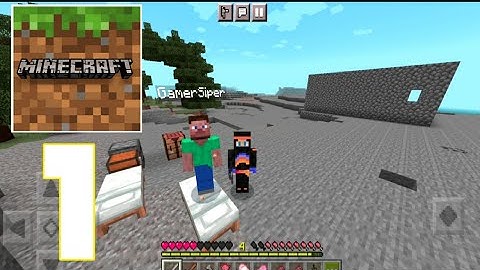 Minecraft: Pocket Edition Walkthrough Part 1 - Survival with my friend (Android, iOS)