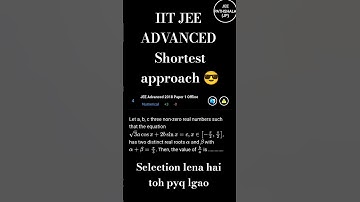 IIT JEE advanced quadratic equation pyq 2018 #jeepathshala #jeewarriors #jeeachievers #goalsjee
