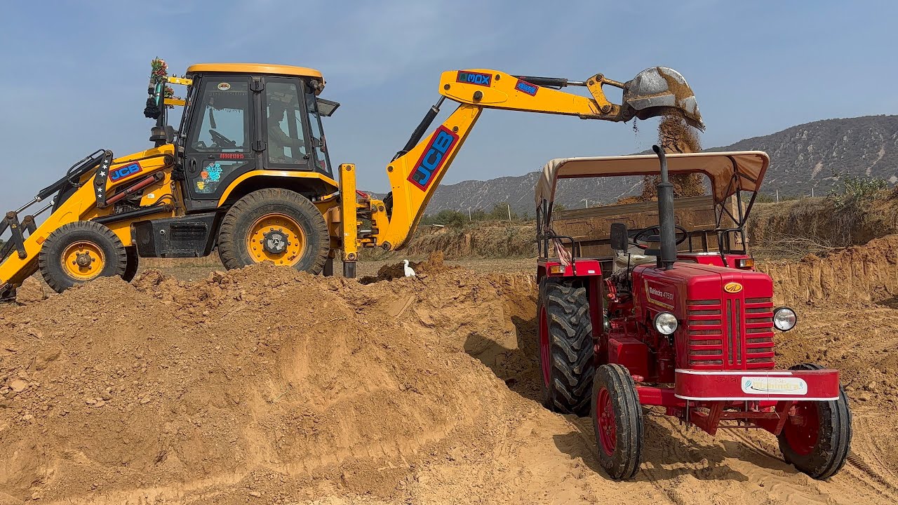 Jcb 3dx Plus Lodging Trolley Jcb Bulldozer Machine Mahindra Tractor 🚜 