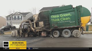 Homes damaged after garbage truck bursts into flames