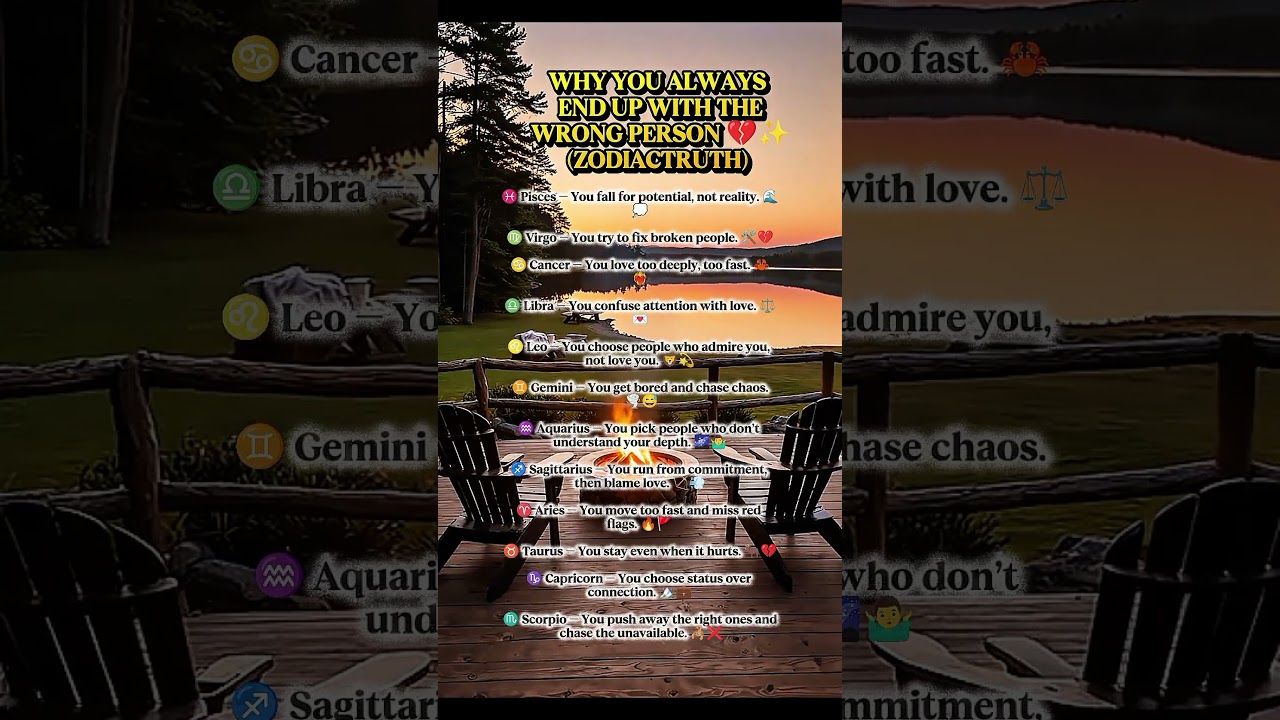 WHY YOU ALWAYS END UP WITH YOU WRONG PERSON 💔✨ (ZODIACTRUTH) 