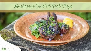 Mushroom Crusted Goat Chops