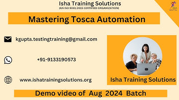 Mastering Tosca Automation – Demo. Pls call or WhatsApp us on +91-9133190573 to enroll