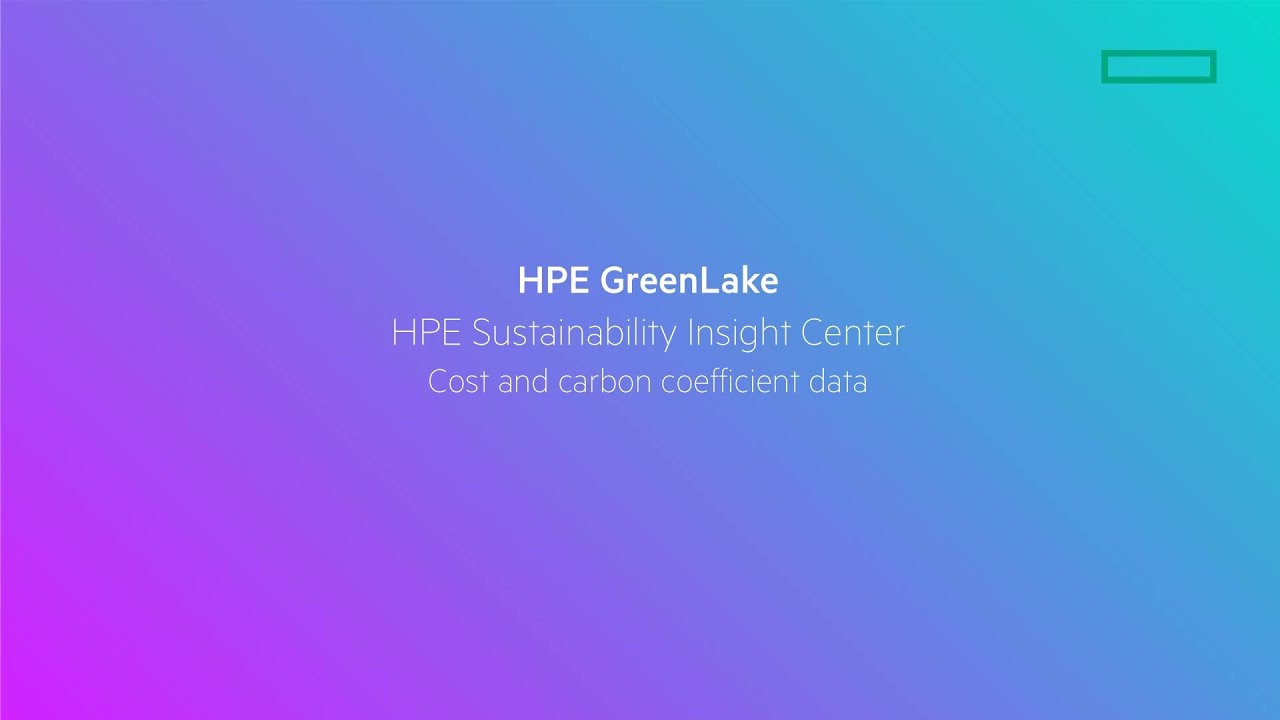 HPE SIC Cost and Carbon Coefficient Data