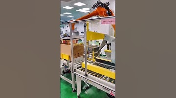 Robotic case packer & palletizer robotic case erector #palletizing #roboticpalletizer #robotics