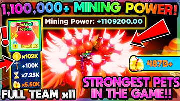 ⛏️1.1M+ MINING POWER!! 11x ✨SHINY MYSTICAL POTIONS!! (Mining Simulator 2 Roblox)